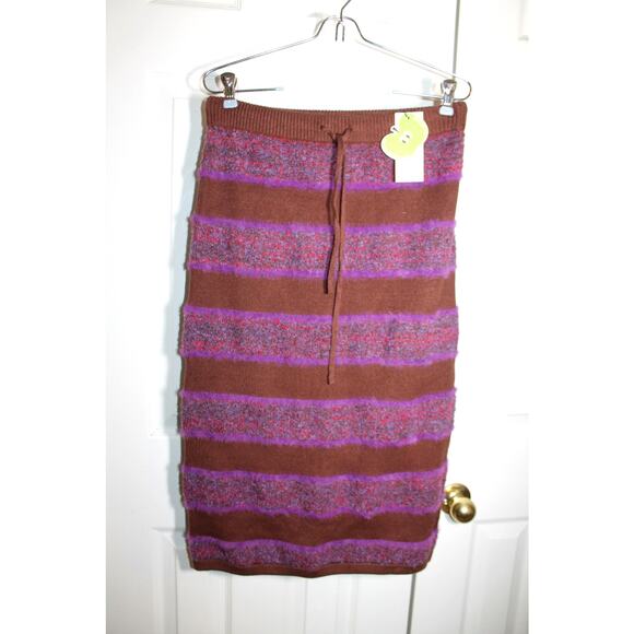Cider Recycled Knit Fabric Striped Midi Skirt sz 0X NEW - Picture 1 of 3